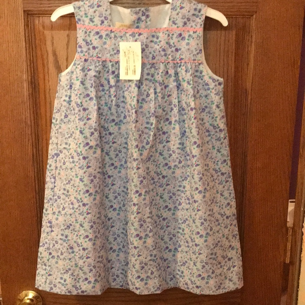 Girls Floral Sleeveless Dress - Blue / Purple